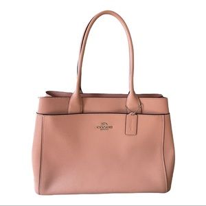 Pale pink leather Coach tote. Great condition!
